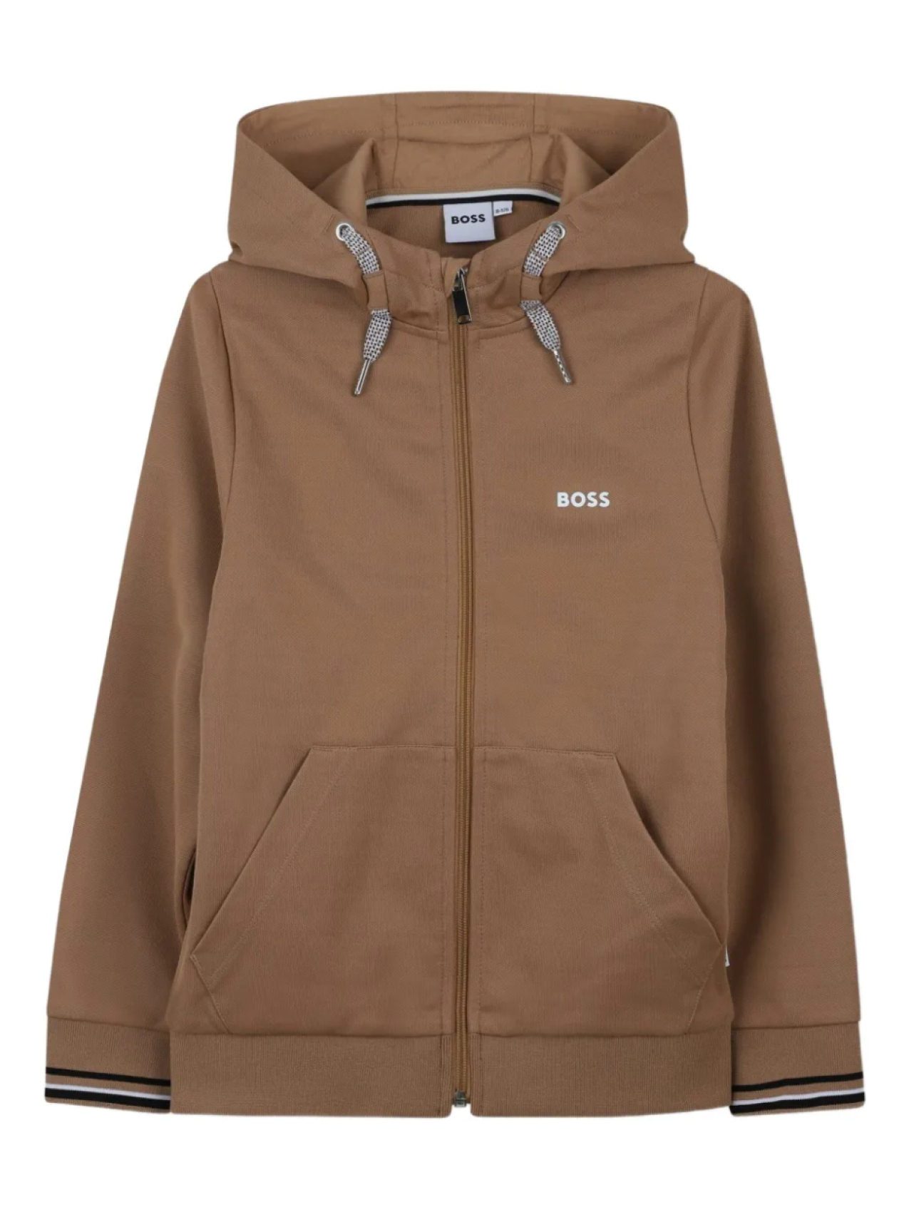 BOSS Kidswear спортивный костюм на молнии с капюшоном, коричневый — фото 2