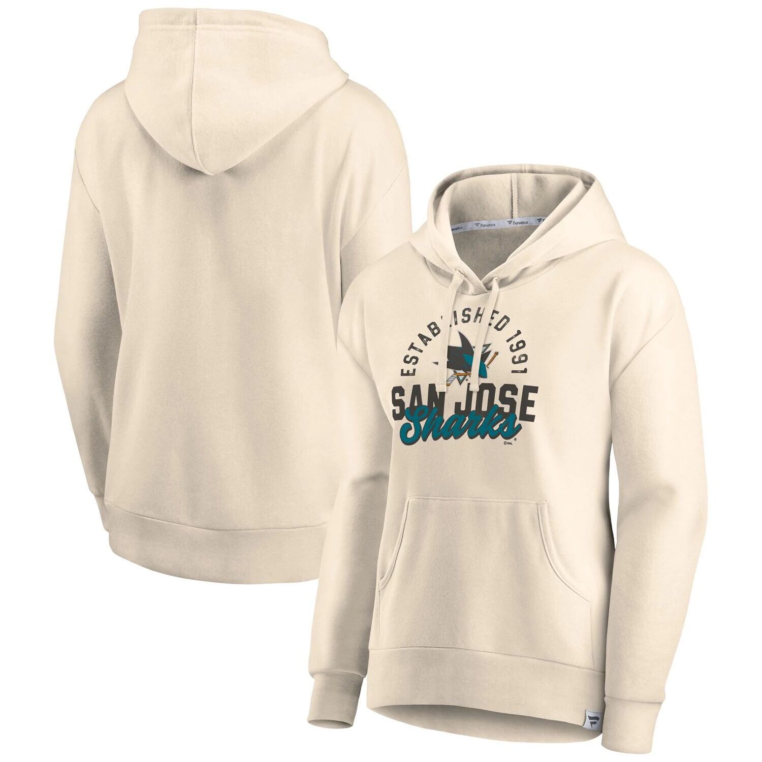 

Женская толстовка с капюшоном и пуловером Fanatics Oatmeal San Jose Sharks Carry the Puck Fanatics
