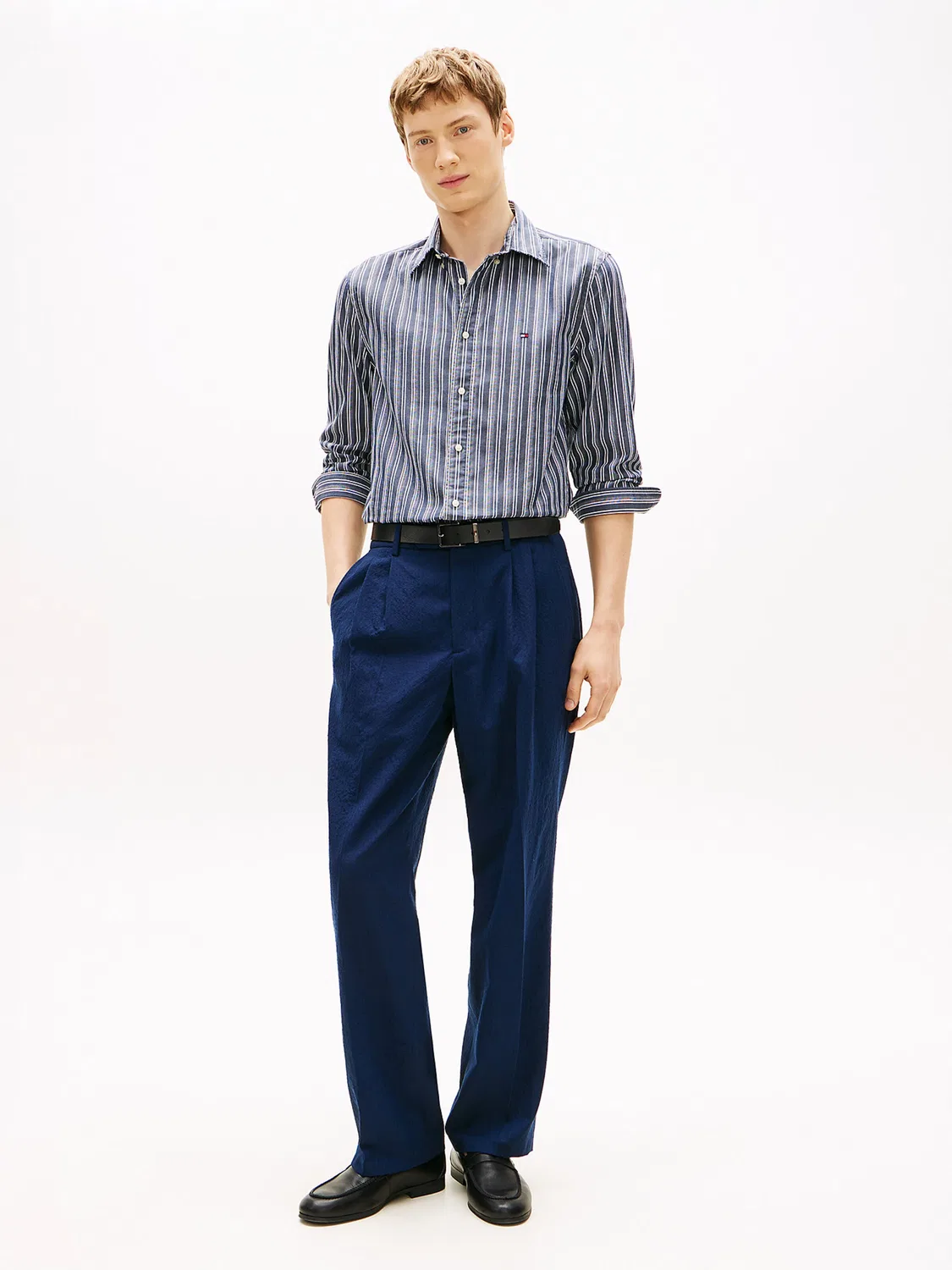 Рубашка на пуговицах стандартного кроя Tommy Hilfiger, Marine Blue — фото 4