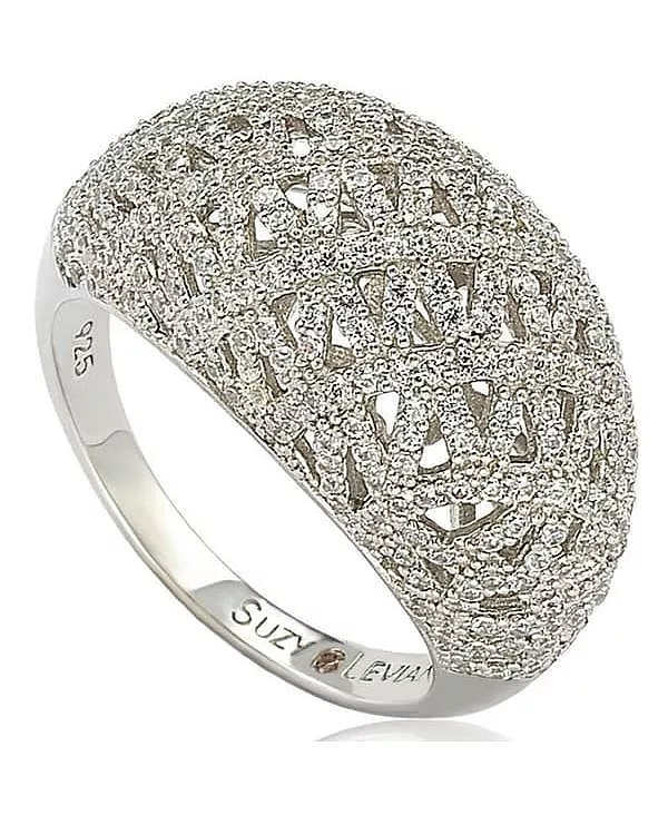 

Кольцо Suzy Levian из стерлингового серебра с переплетенными кубическими цирконами Suzy Levian New York, silver