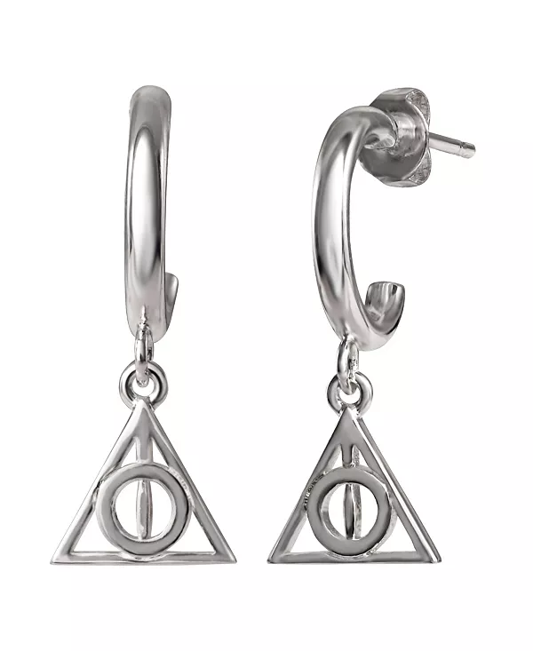 

Посеребренные серьги-кольца с подвеской в виде даров смерти Harry Potter, silver