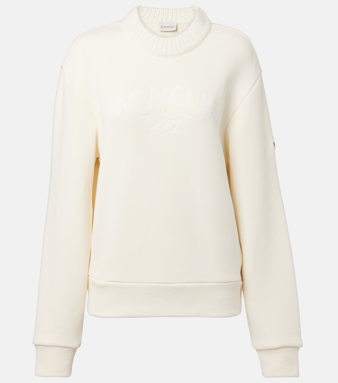 

Логотип свитшота из хлопкового микса Moncler, белый