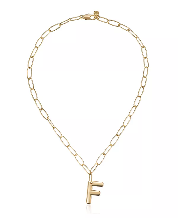 

Ожерелье с инициалами в виде цепочки-скрепки Ettika, gold-f