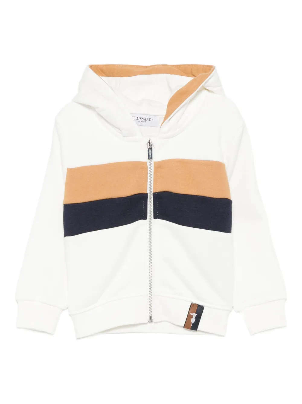 

Толстовка на молнии с полосатыми вставками TRUSSARDI JUNIOR, белый