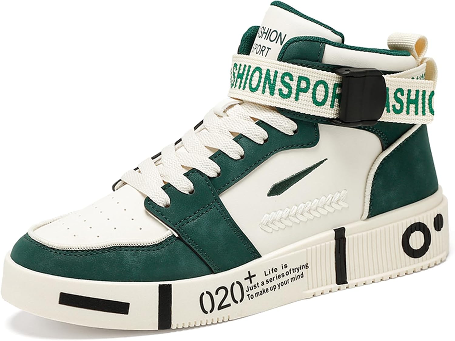 

Мужские модные кроссовки высокие скейт-ботинки стильные кроссовки повседневные прогулочные туфли Spwagym, зеленый