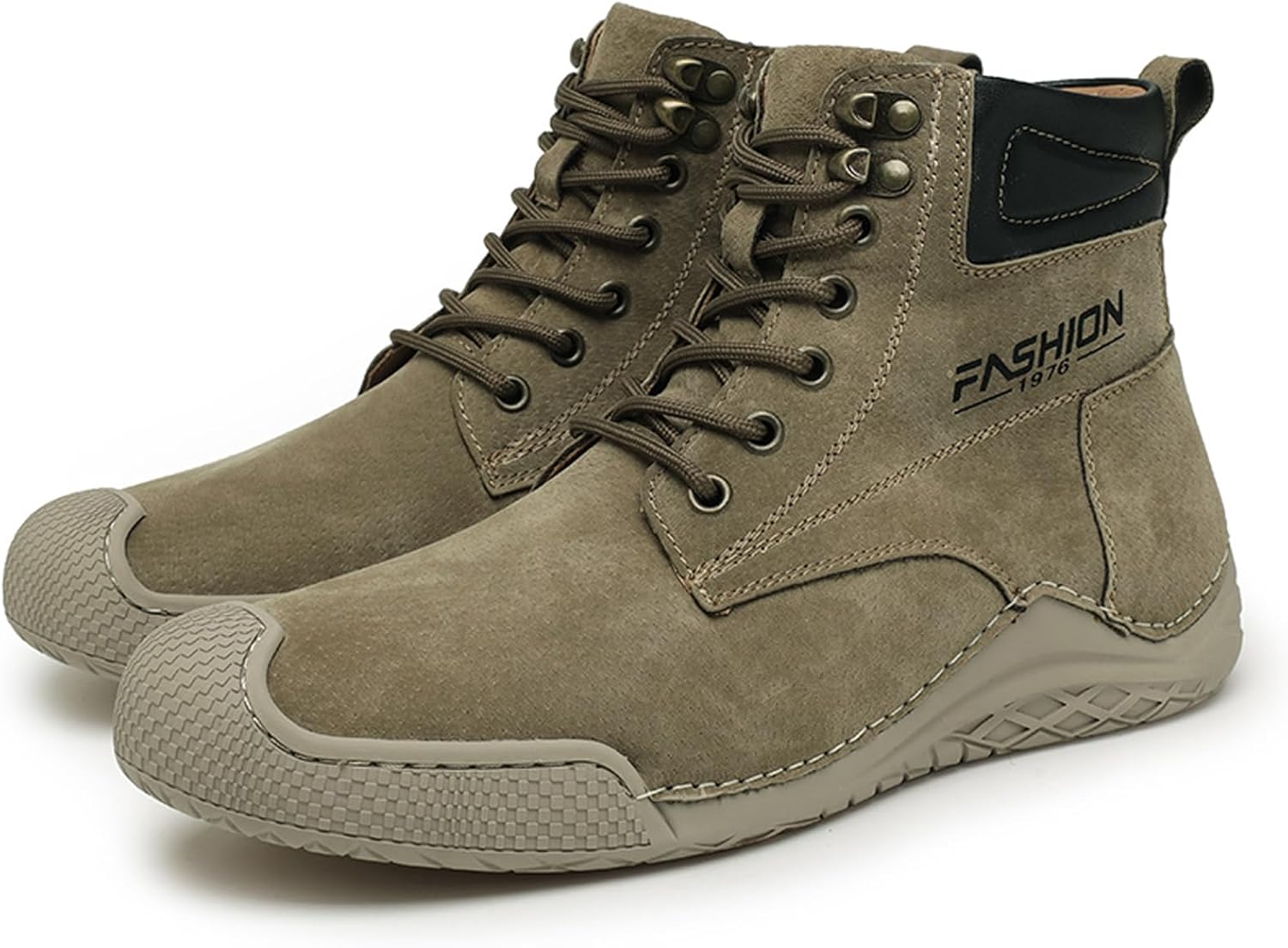 

Мужские замшевые ботинки для походов AMAZIDEAL на шнуровке, модные ручной работы высокие повседневные ботинки чукка, зимние утепленные ботинки для снега, зеленый