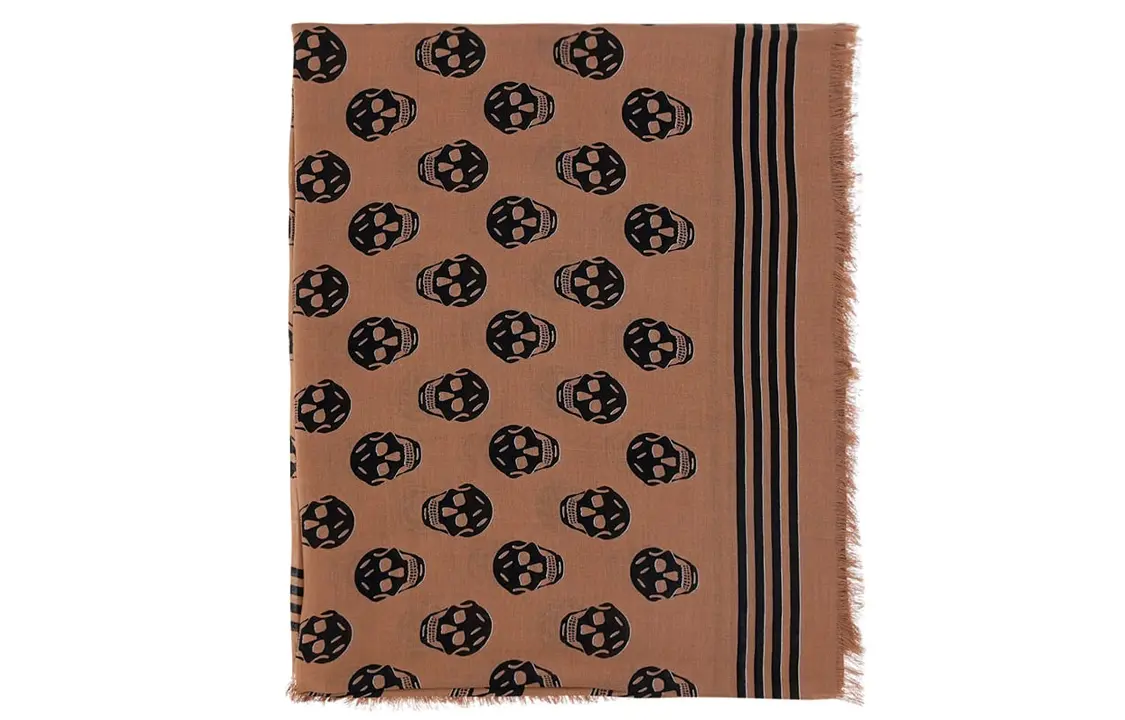 

Alexander McQueen Шёлковый шарф мужской верблюжий, Camel