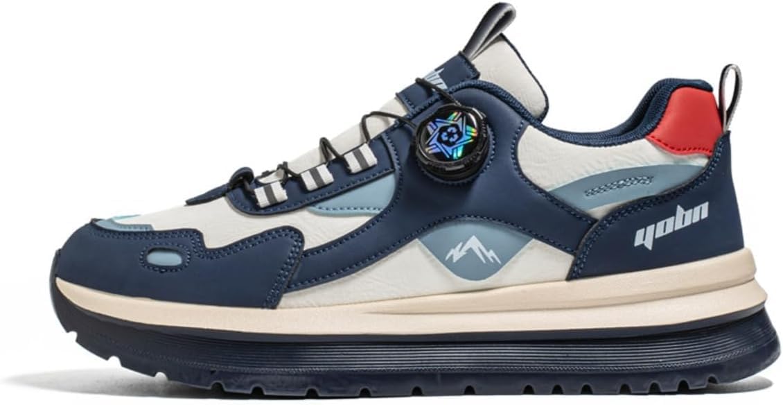 

Стильные мужские кроссовки Y2K с сеткой, дышащие, с быстрой шнуровкой, подъем 4 см, для улицы и повседневной спортивной носки с противоскользящей подошвой Ctkvbmeoi, синий