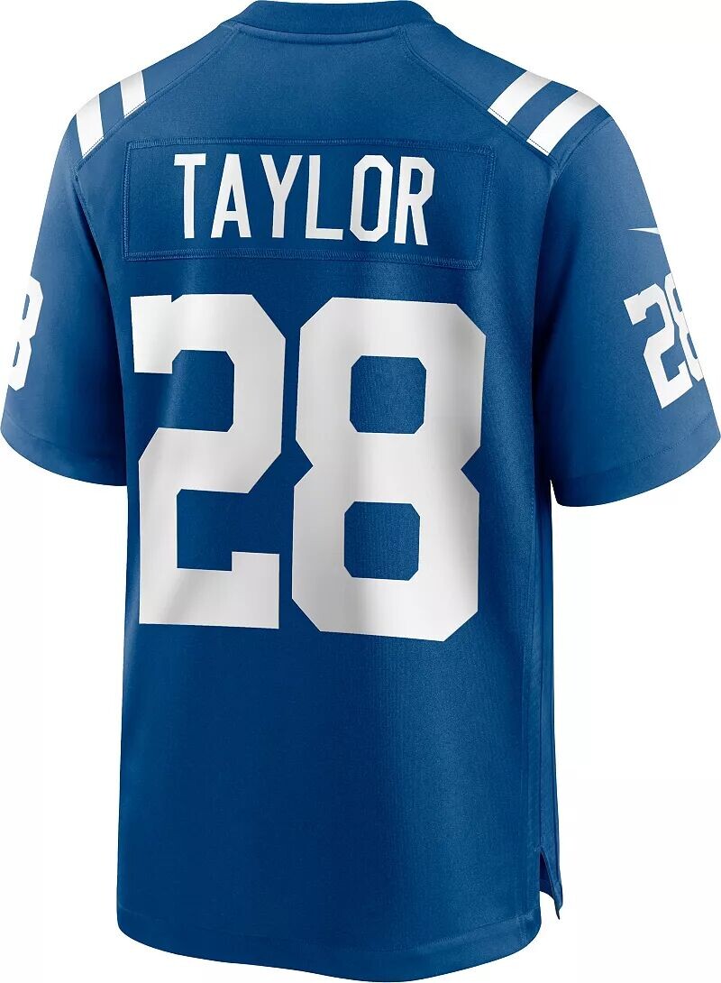 Мужская белая игровая майка Nike Indianapolis Colts Jonathan Taylor #28 — фото 3
