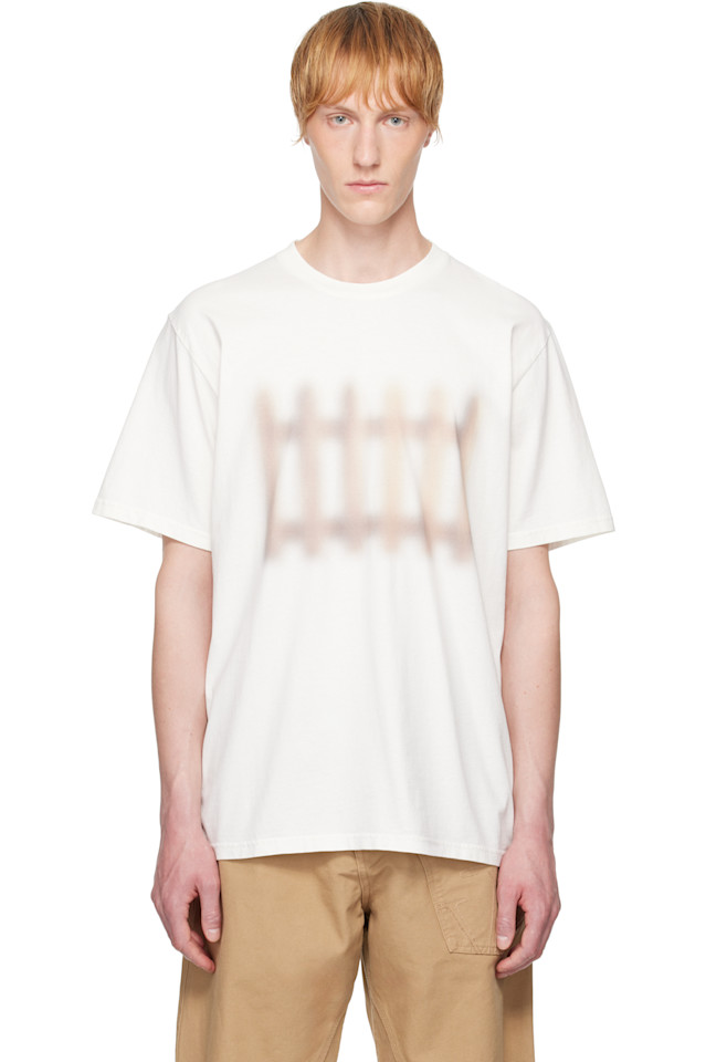 

Футболка с принтом в виде забора Jw Anderson, цвет ivory