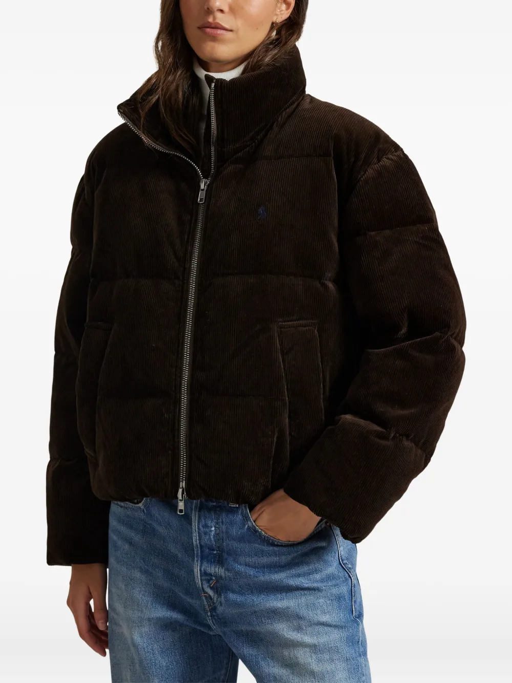 

Вельветовый пуховик Polo Ralph Lauren, черный