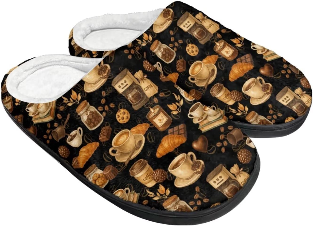 

Унисекс тапочки Howilath из фланели, модные домашние тапочки с теплым и дышащим флисом, размеры-2XL, Coffee Bread