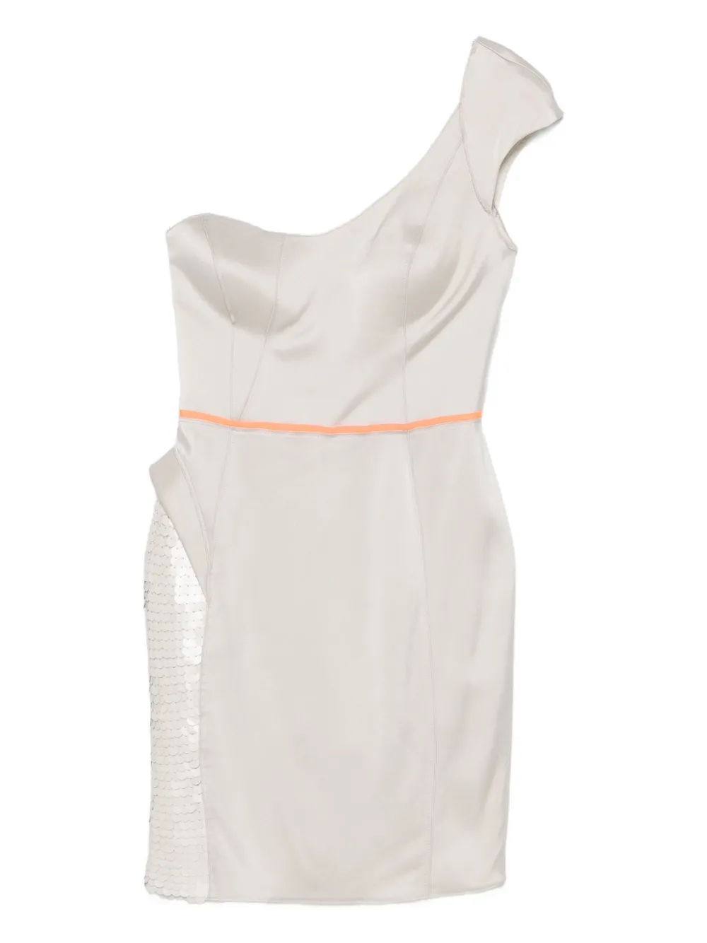 

Платье мини на одно плечо с пайетками Gemy Maalouf, нейтральный