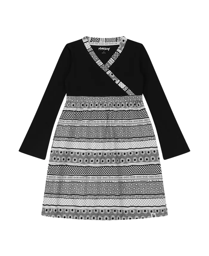 

Платье в полоску хны для малышей Mixed Up Clothing, черный