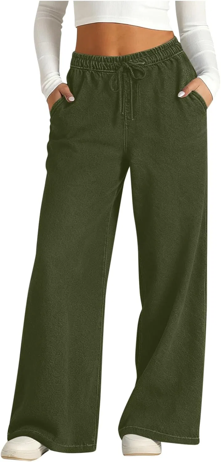 Спортивные штаны, свободный крой, Army Green