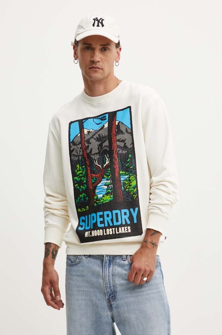 

Хлопковая толстовка Superdry, бежевый