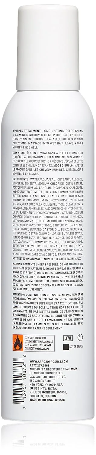 ARROJO Whipped Treatment Hair Color Conditioner - глубокий кондиционер для окрашенных волос, сохраняет блеск и сияние, 213 г, olive — фото 2