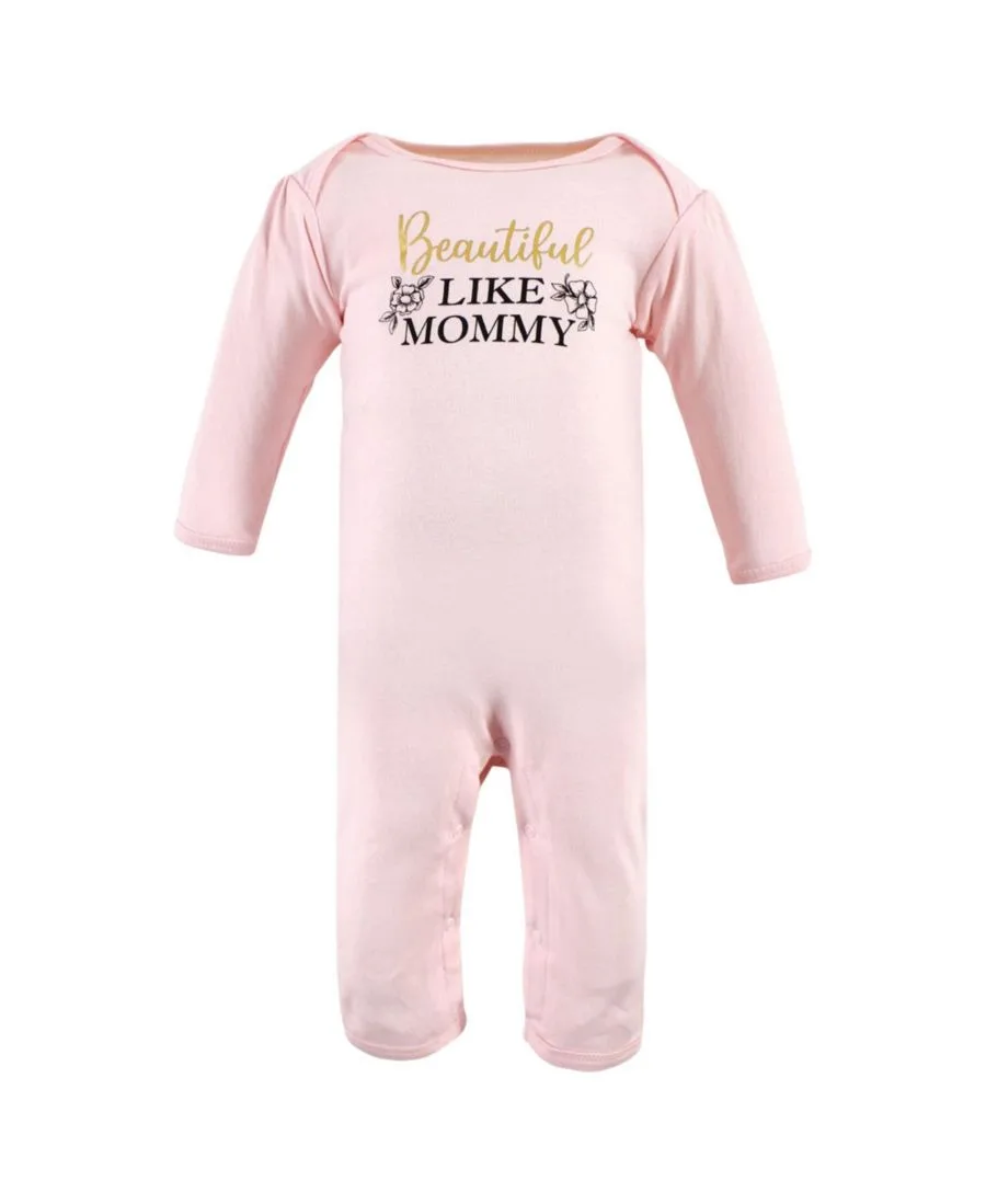 Мягкий хлопковый комбинезон для девочек Hudson Baby, Mom Dad Toile — фото 3