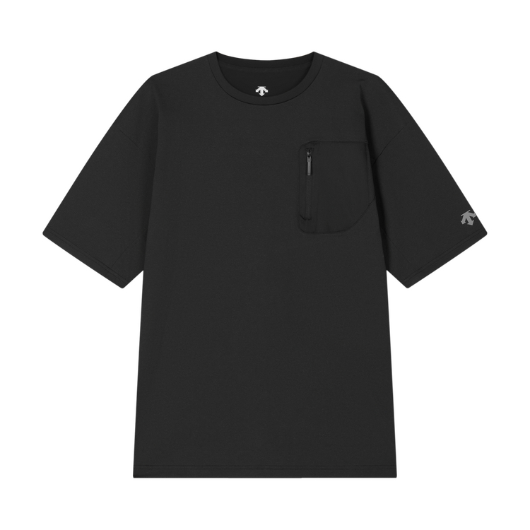 

Легкая мужская трикотажная футболка с коротким рукавом для активного отдыха на открытом воздухе Descente, bk-bk