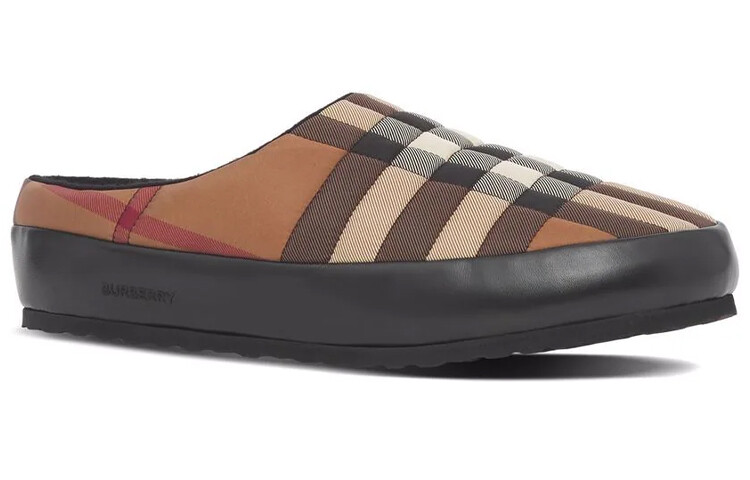 Burberry Northaven Тапочки в винтажную клетку Березово-коричневые — фото 2