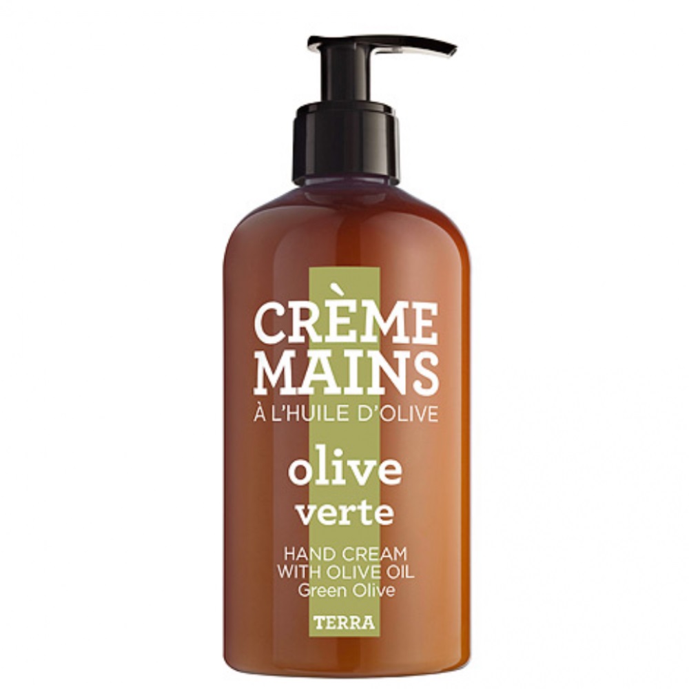 

Крем для рук с оливковым маслом, аромат зеленых оливок olive hand cream with olive oil green olive Terra, 300 мл