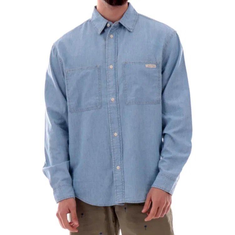 Рубашка мужская Blue Lapel Moderate Calvin Klein