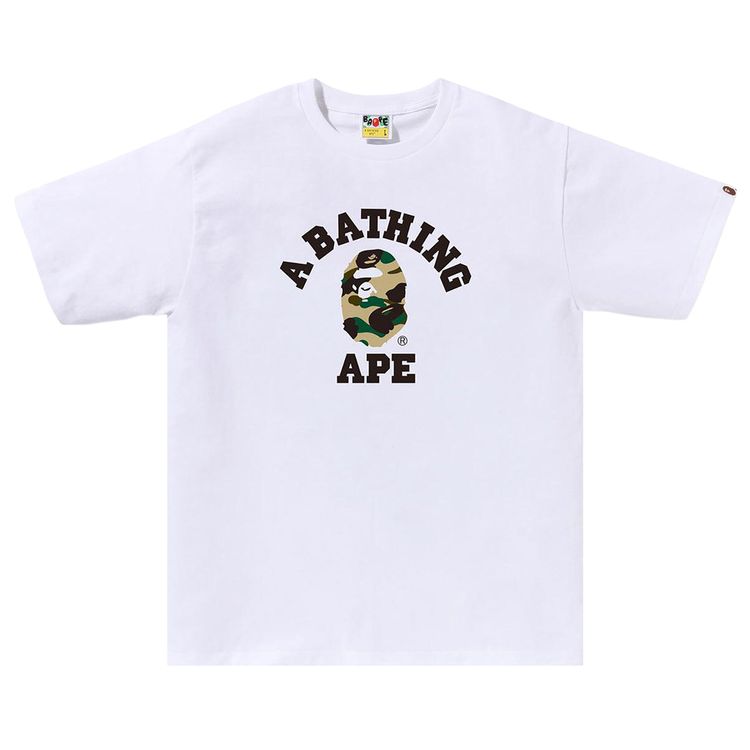 

Футболка BAPE 1st Camo College Tee, бело-желтая, Желтый, Футболка BAPE 1st Camo College Tee, бело-желтая
