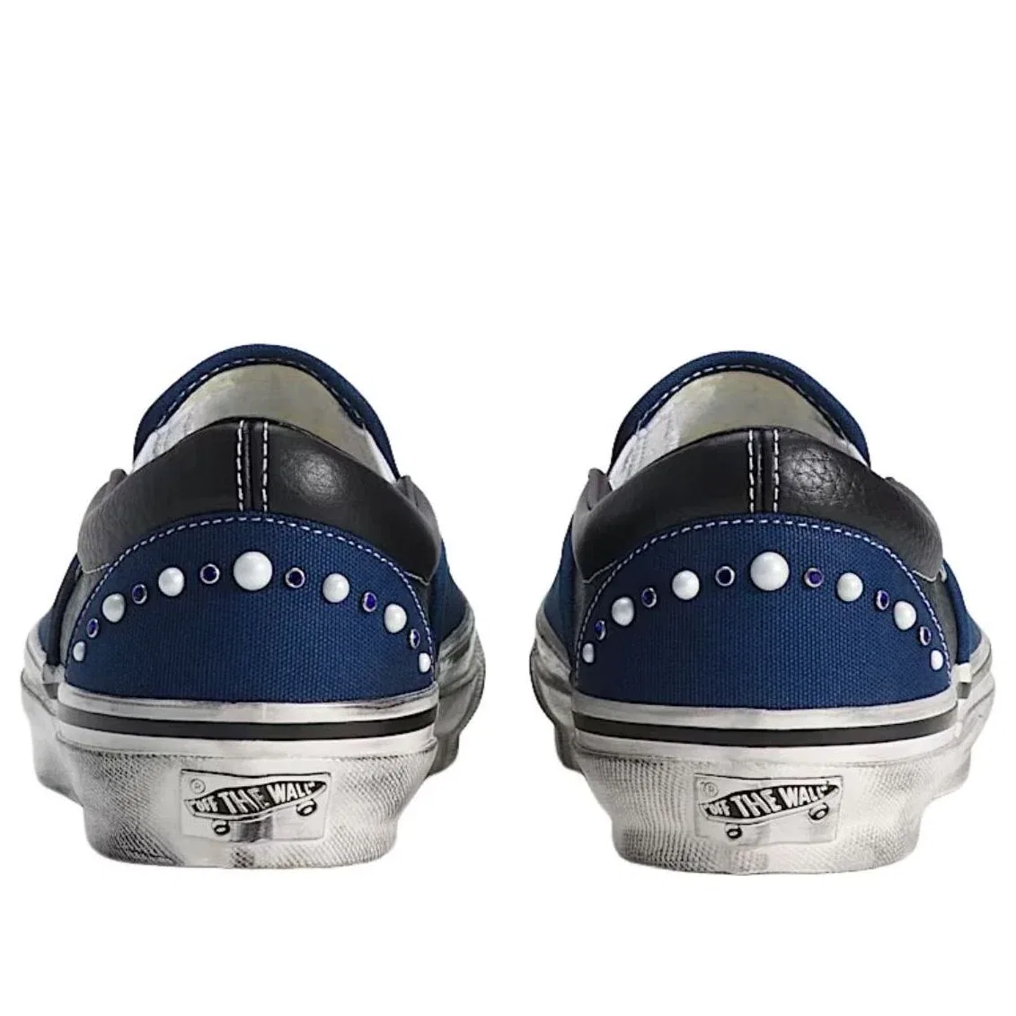 Слипоны Vans Premium Classic Slip-On Pearlized 'Indigo Blue Black' VN000D9PIND, темно-синий — фото 4