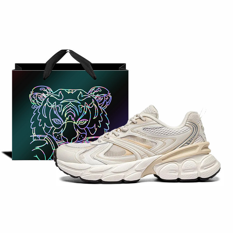 

Kappa Антискользящие износостойкие дышащие легкие утепленные низкие массивные кроссовки унисекс черный серебристый - молочный чай [Сумка для покупок Tiger]