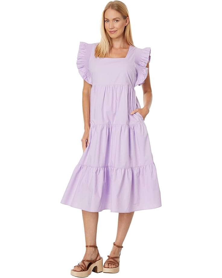 

Платье English Factory Ruffled Detail Midi, цвет Lilac