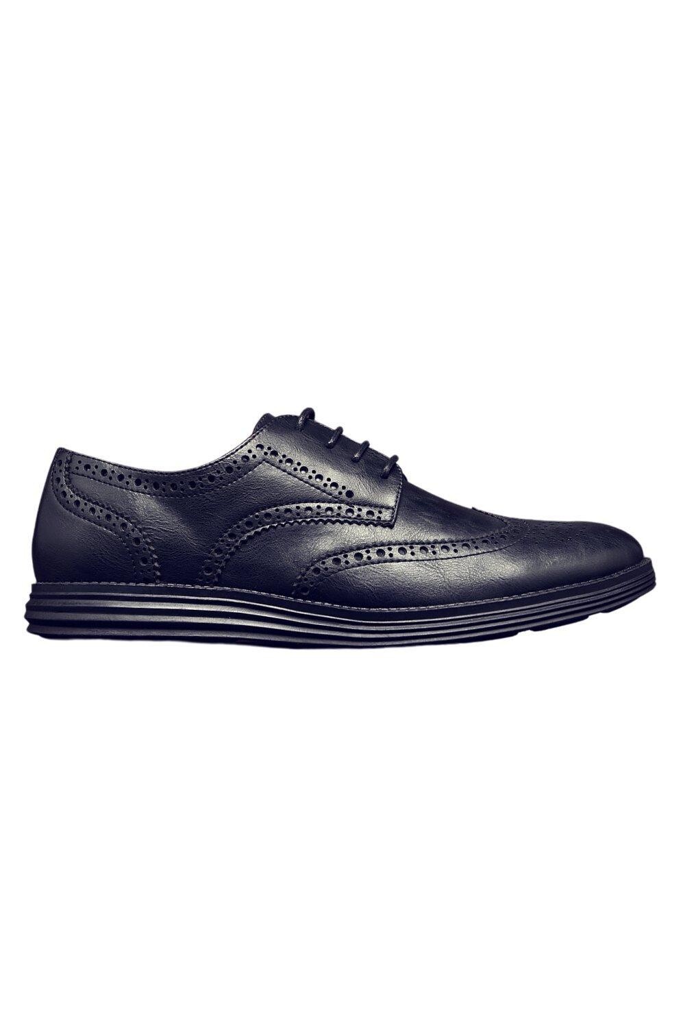 Кожаные деловые туфли на шнуровке в стиле смарт-офис TOP STAKA SHOES, черный — фото 2
