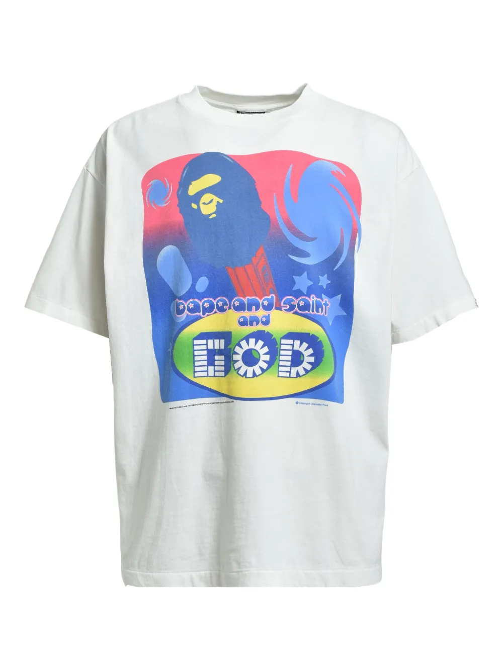 

Хлопковая футболка X Bape SAINT MXXXXXX, белый