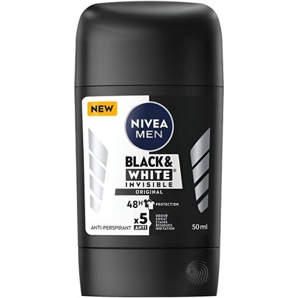 

NIVEA Men Stick Дезодорант-антиперспирант Невидимый Черный и Белый Оригинальный 50 мл 48-часовая защита