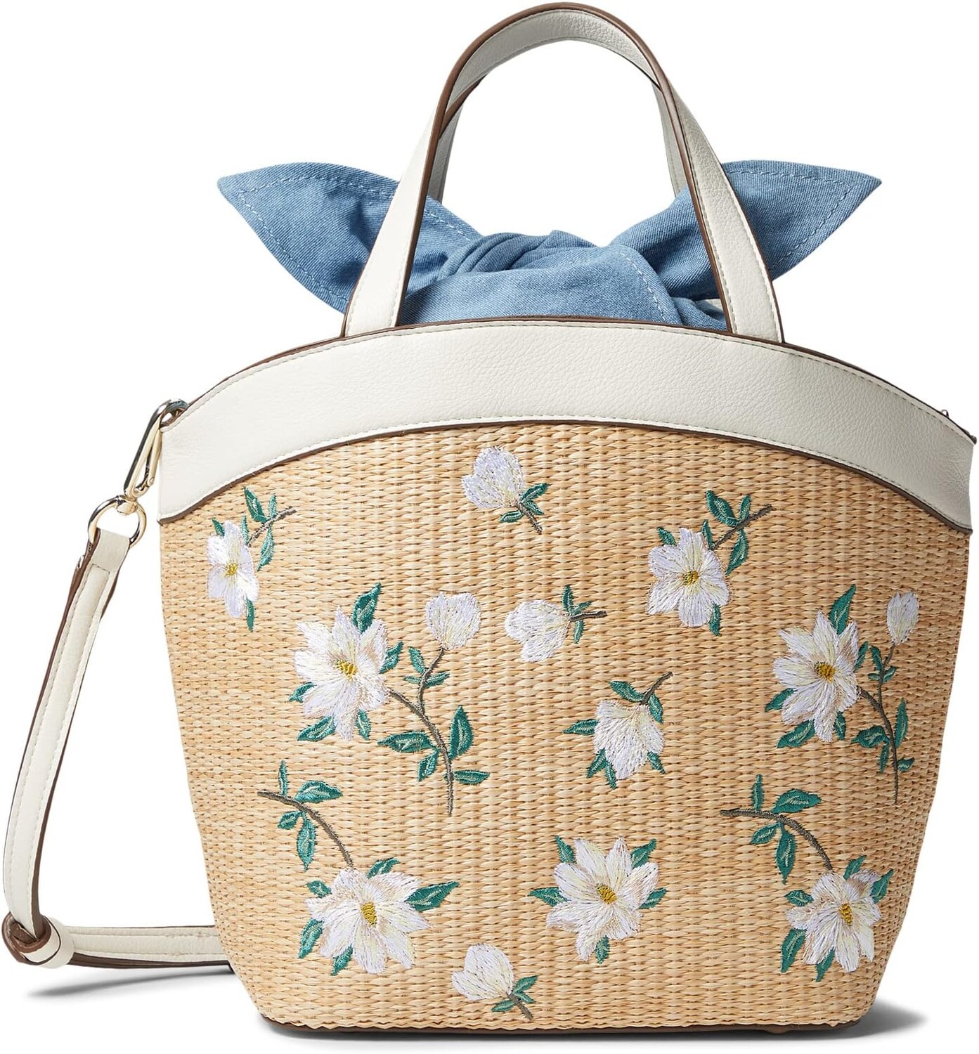 

Сумка Draper James June, цвет White Willow PU/Embroidered Natural Straw/Chambray