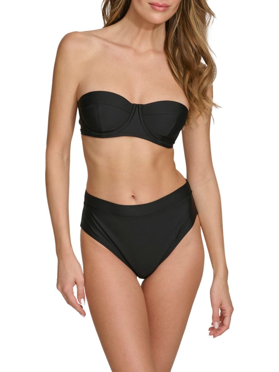 

Двухсекционный купальник-балконет DKNY, черный
