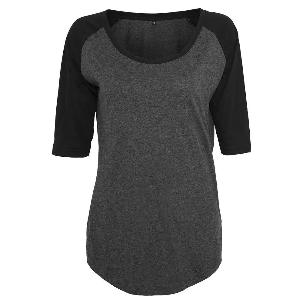 

Футболка Build Your Brand 3/4 Contrast Raglan 3/4 sleeve, серый