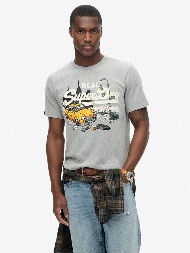 

Винтажная футболка с графическим логотипом new york Superdry, цвет Grey Marl