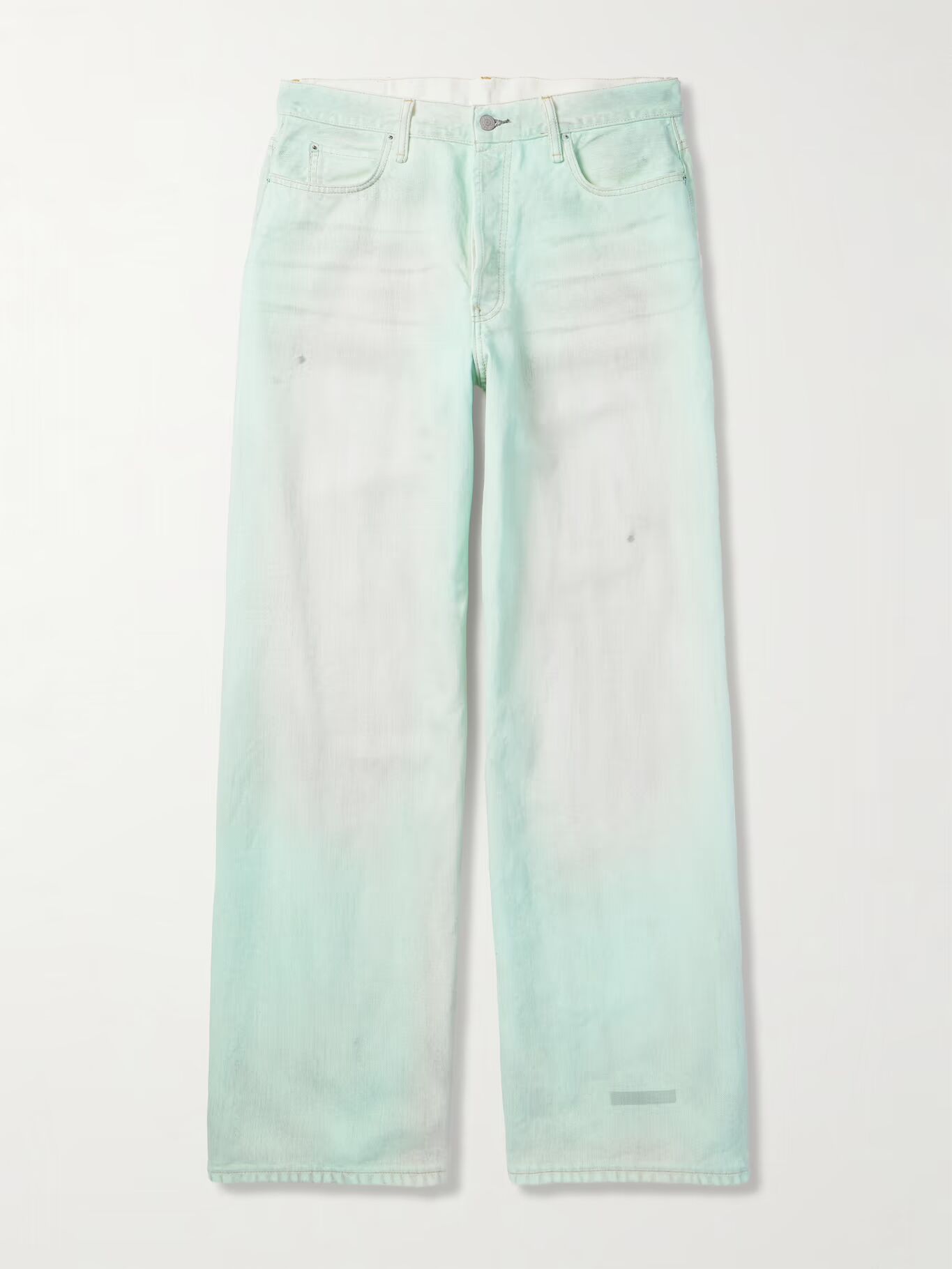 

Джинсы прямого кроя с потертостями ACNE STUDIOS, зеленый