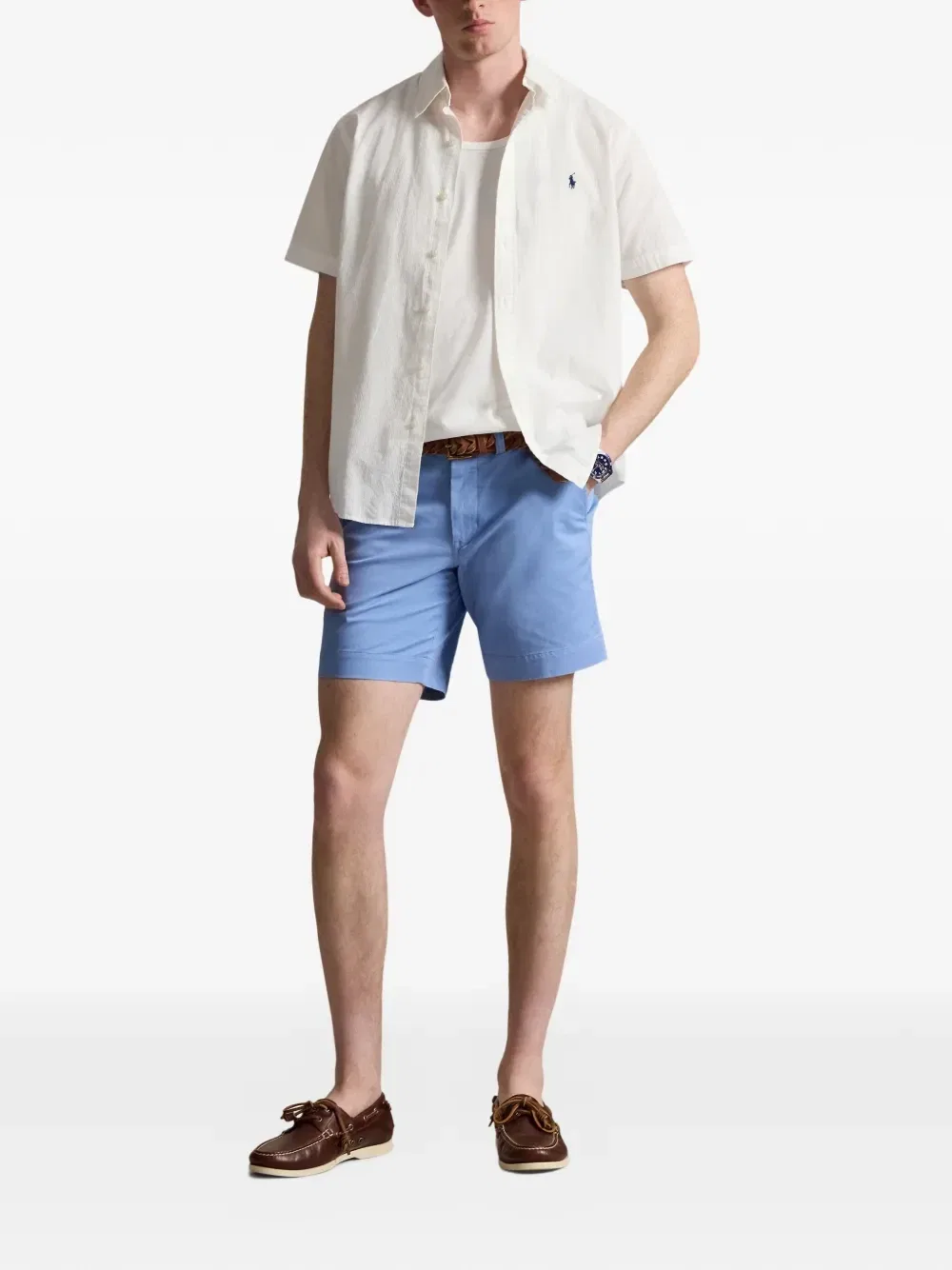 Шорты чинос из эластичного хлопка POLO RALPH LAUREN, синий — фото 2