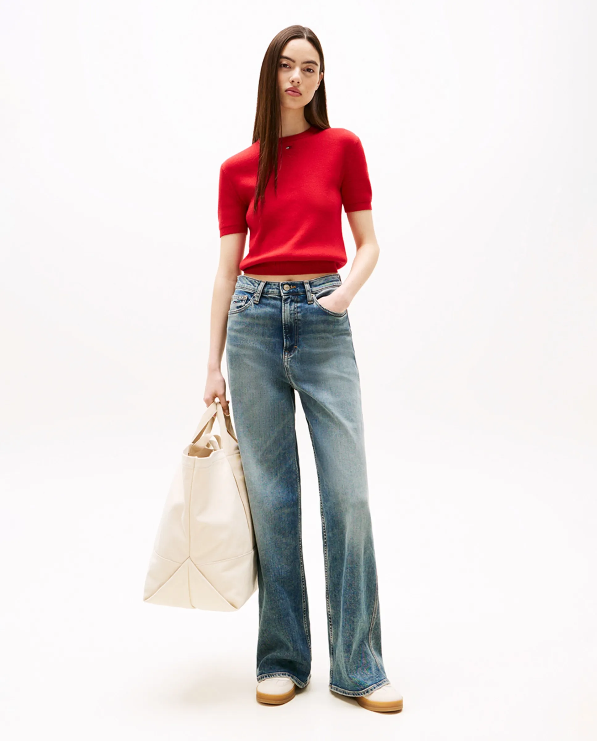 

Женские джинсы ковбойского кроя CLAIRE с высокой посадкой и широким покроем Tommy Jeans, синий