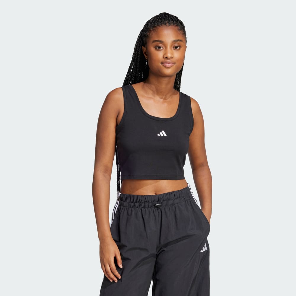 

Спортивный топ Adidas Essentials Small Logo Cotton Lifestyle Tank Top, черный/белый