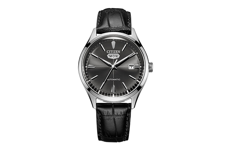 

CITIZEN Механические часы серии Mechanical Movement с ремешком из коровьей кожи, мужские часы, черный циферблат