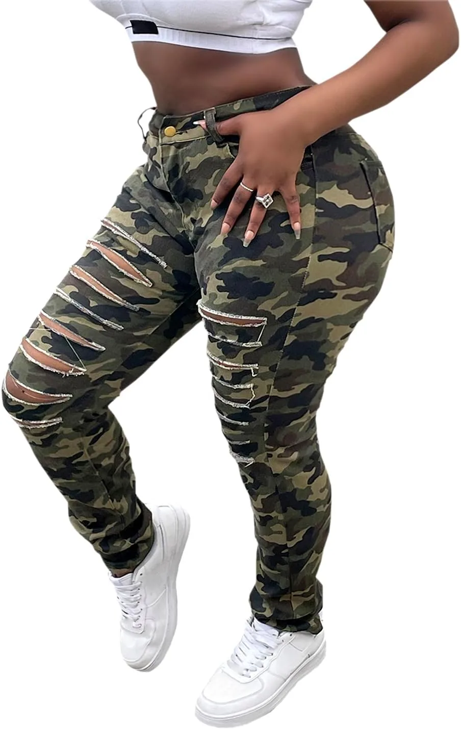 

Женские рваные джинсы skinny slim fit с высокой талией и эффектом подтяжки AprPith