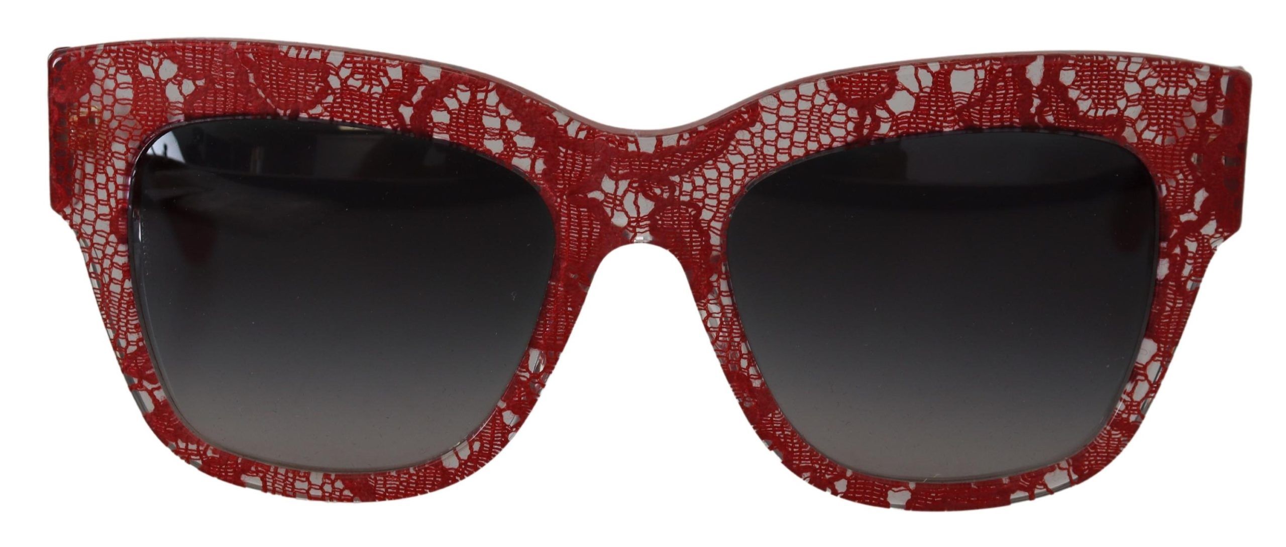 

Элегантные красные солнцезащитные очки с кружевом Dolce & Gabbana