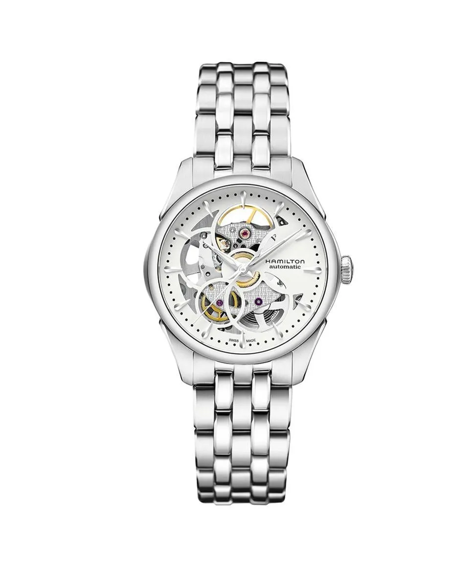 

Jazzmaster Sketeton 36 мм автоматические женские часы H32405111 из стали Hamilton, серебряный