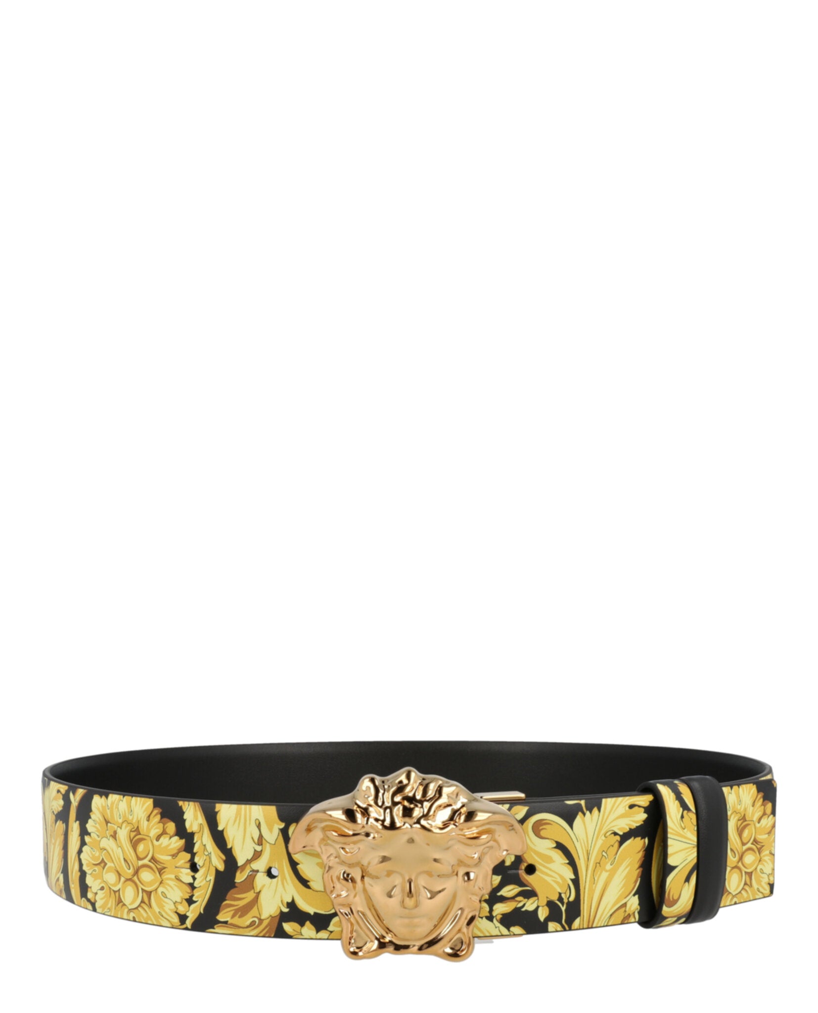 

Двусторонний кожаный ремень La Medusa Versace, цвет black gold