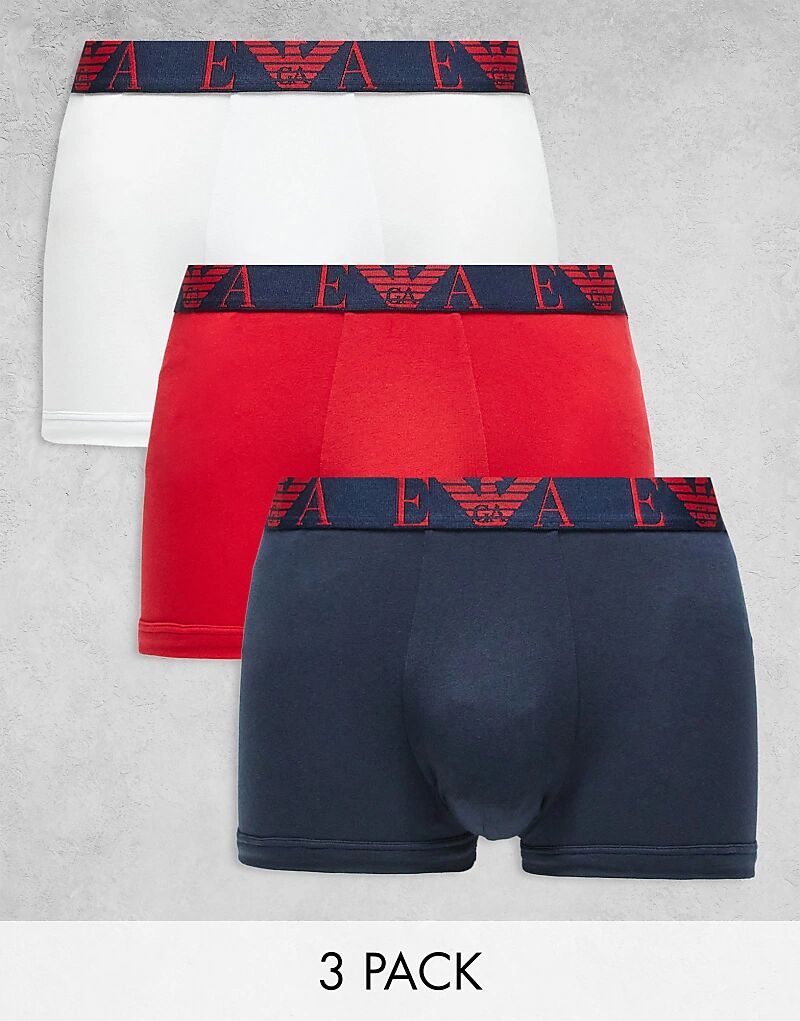 

Emporio Armani – Bodywear – комплект из 3 трусов темно-синего, красного и белого цветов Armani Exchange