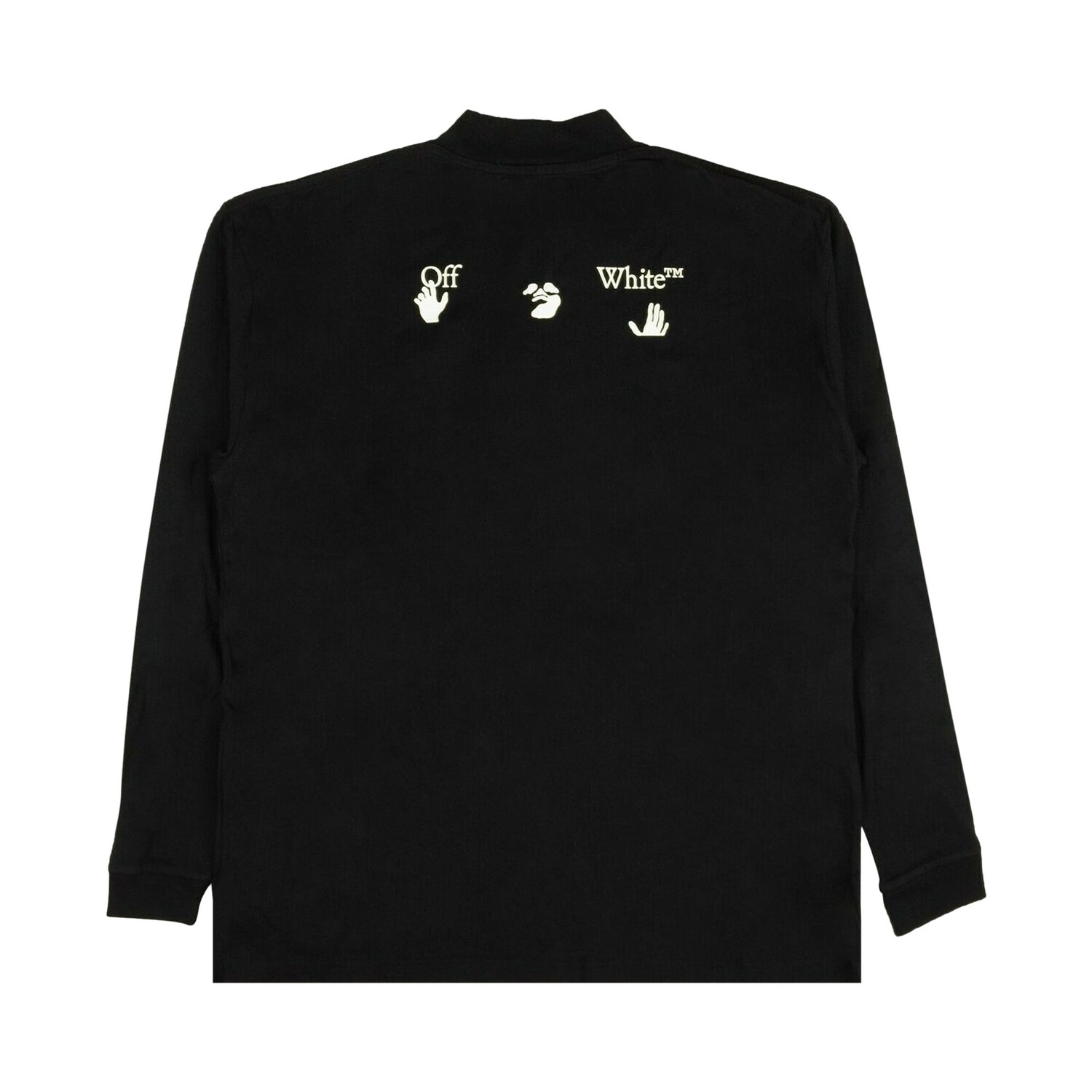 Off-White Футболка с воротником-стойкой с логотипом, Черная — фото 2