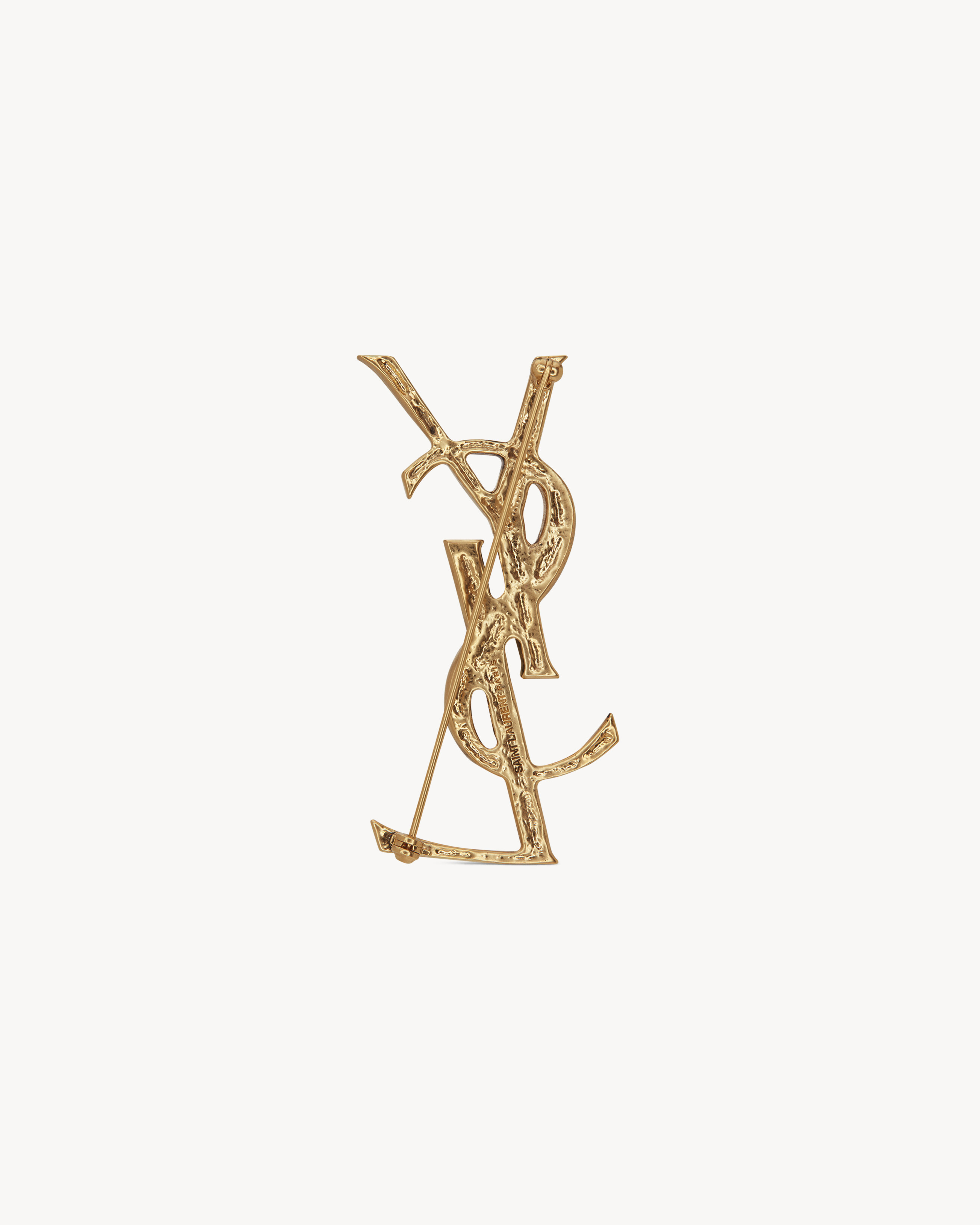 Брошь CASSANDRE в форме крокодила Saint Laurent, цвет золота — фото 2