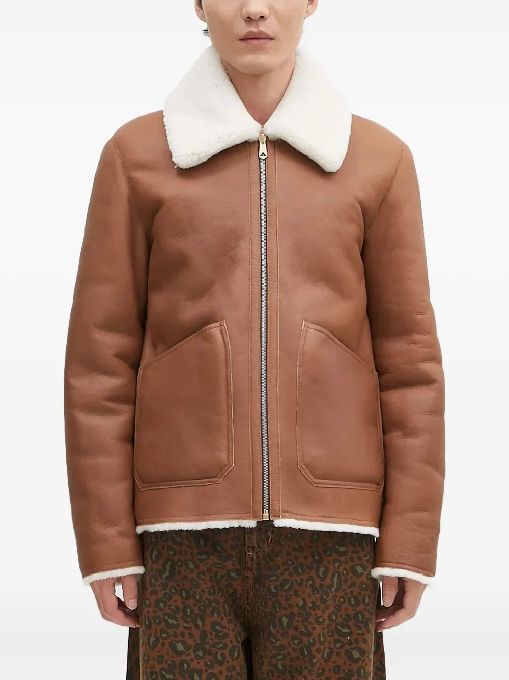 

Куртка с меховым воротником Paul Smith, коричневый